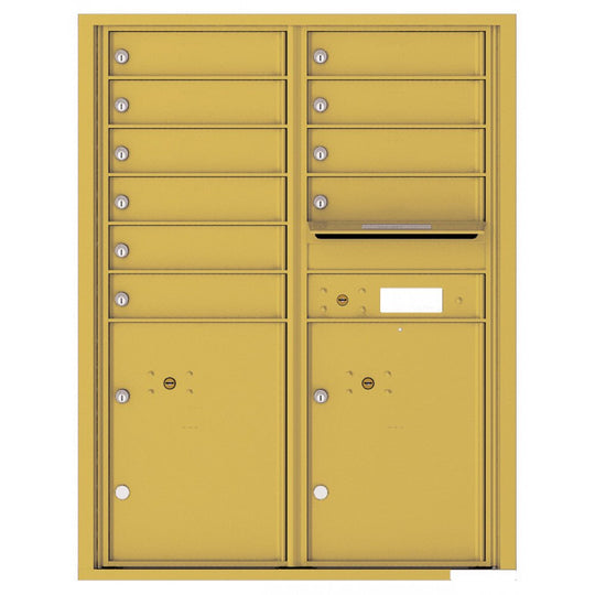 10 Tenant Doors with 2 Parcel Lockers and Outgoing Mail Compartment - 4C Wall Mount 11 - High Mailboxes - 4C11D - 10 - Select Commercial Mailboxes