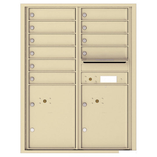 10 Tenant Doors with 2 Parcel Lockers and Outgoing Mail Compartment - 4C Wall Mount 11 - High Mailboxes - 4C11D - 10 - Select Commercial Mailboxes