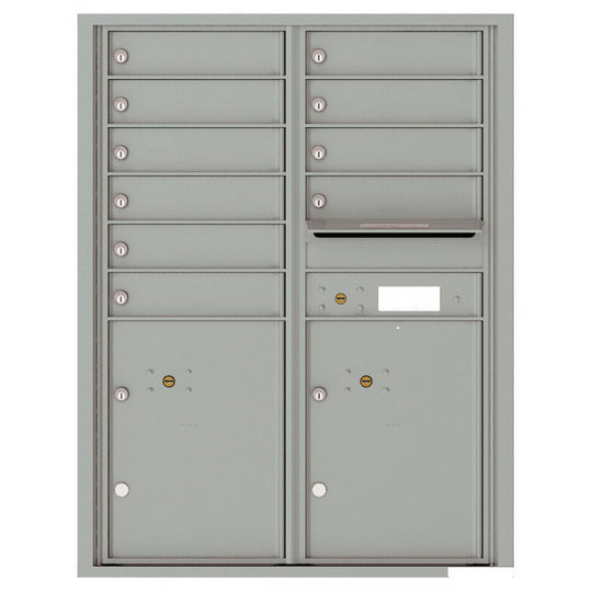 10 Tenant Doors with 2 Parcel Lockers and Outgoing Mail Compartment - 4C Wall Mount 11 - High Mailboxes - 4C11D - 10 - Select Commercial Mailboxes
