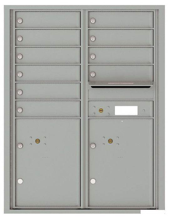 10 Tenant Doors with 2 Parcel Lockers and Outgoing Mail Compartment - 4C Wall Mount 11 - High Mailboxes - 4C11D - 10 - Select Commercial Mailboxes