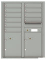 10 Tenant Doors with 2 Parcel Lockers and Outgoing Mail Compartment - 4C Wall Mount 11-High Mailboxes - 4C11D-10