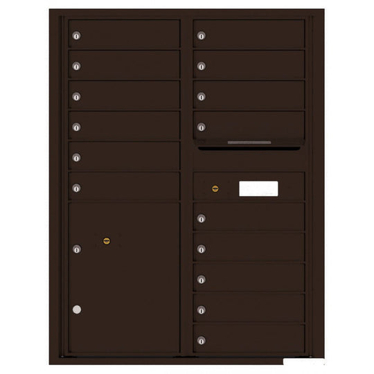 15 Tenant Doors with Parcel Locker and Outgoing Mail Compartment - 4C Wall Mount 11 - High Mailboxes - 4C11D - 15 - Select Commercial Mailboxes
