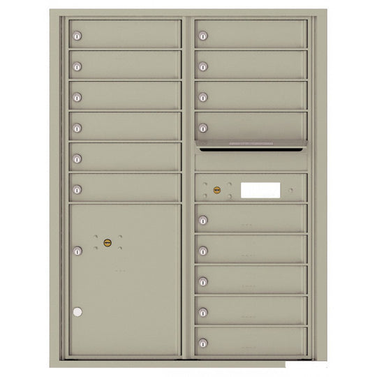 15 Tenant Doors with Parcel Locker and Outgoing Mail Compartment - 4C Wall Mount 11 - High Mailboxes - 4C11D - 15 - Select Commercial Mailboxes