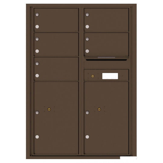5 Oversized Tenant Doors with 2 Parcel Lockers and Outgoing Mail Compartment - 4C Wall Mount 12 - High Mailboxes - 4C12D - 05 - Select Commercial Mailboxes