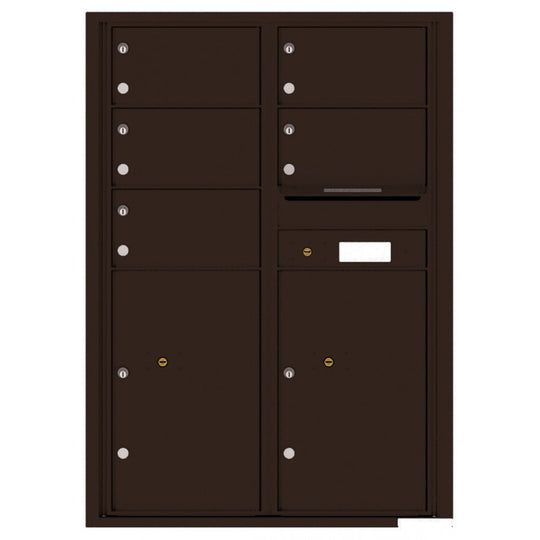 5 Oversized Tenant Doors with 2 Parcel Lockers and Outgoing Mail Compartment - 4C Wall Mount 12 - High Mailboxes - 4C12D - 05 - Select Commercial Mailboxes