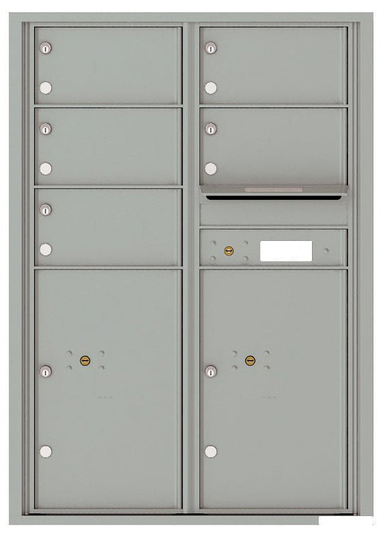 5 Oversized Tenant Doors with 2 Parcel Lockers and Outgoing Mail Compartment - 4C Wall Mount 12 - High Mailboxes - 4C12D - 05 - Select Commercial Mailboxes