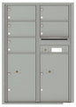 5 Oversized Tenant Doors with 2 Parcel Lockers and Outgoing Mail Compartment - 4C Wall Mount 12-High Mailboxes - 4C12D-05