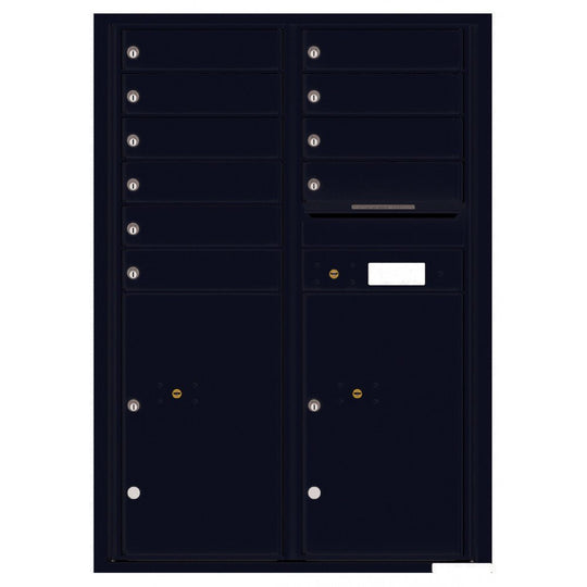 10 Tenant Doors with 2 Parcel Lockers and Outgoing Mail Compartment - 4C Wall Mount 12 - High Mailboxes - 4C12D - 10 - Select Commercial Mailboxes