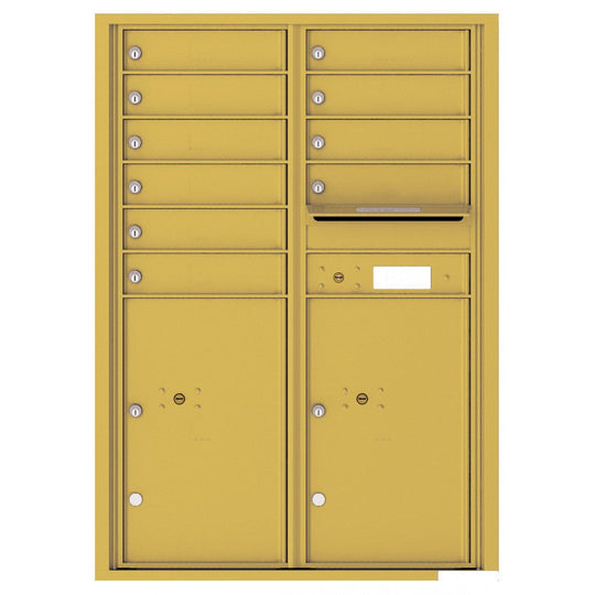 10 Tenant Doors with 2 Parcel Lockers and Outgoing Mail Compartment - 4C Wall Mount 12 - High Mailboxes - 4C12D - 10 - Select Commercial Mailboxes