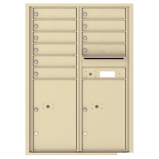 10 Tenant Doors with 2 Parcel Lockers and Outgoing Mail Compartment - 4C Wall Mount 12 - High Mailboxes - 4C12D - 10 - Select Commercial Mailboxes