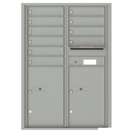 10 Tenant Doors with 2 Parcel Lockers and Outgoing Mail Compartment - 4C Wall Mount 12 - High Mailboxes - 4C12D - 10 - Select Commercial Mailboxes