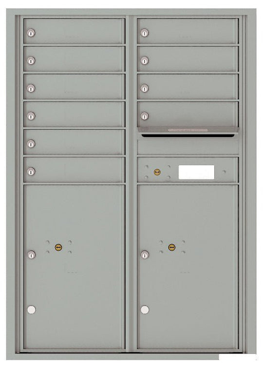 10 Tenant Doors with 2 Parcel Lockers and Outgoing Mail Compartment - 4C Wall Mount 12 - High Mailboxes - 4C12D - 10 - Select Commercial Mailboxes