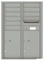 10 Tenant Doors with 2 Parcel Lockers and Outgoing Mail Compartment - 4C Wall Mount 12-High Mailboxes - 4C12D-10