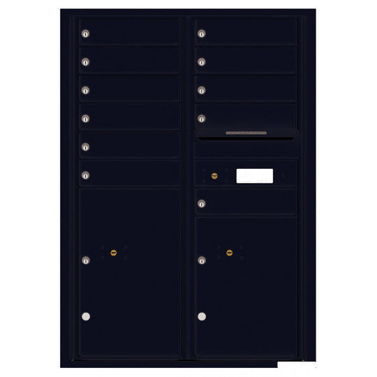 11 Tenant Doors with 2 Parcel Lockers and Outgoing Mail Compartment - 4C Wall Mount 12 - High Mailboxes - 4C12D - 11 - Select Commercial Mailboxes