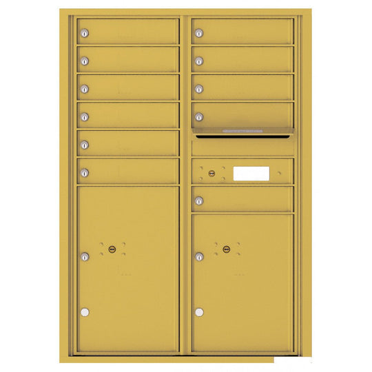 11 Tenant Doors with 2 Parcel Lockers and Outgoing Mail Compartment - 4C Wall Mount 12 - High Mailboxes - 4C12D - 11 - Select Commercial Mailboxes