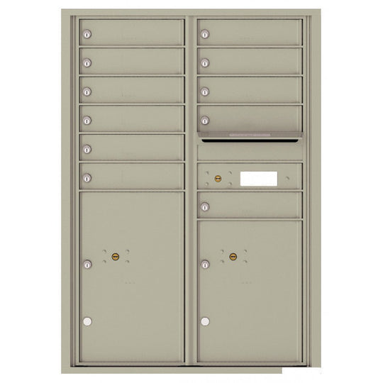 11 Tenant Doors with 2 Parcel Lockers and Outgoing Mail Compartment - 4C Wall Mount 12 - High Mailboxes - 4C12D - 11 - Select Commercial Mailboxes