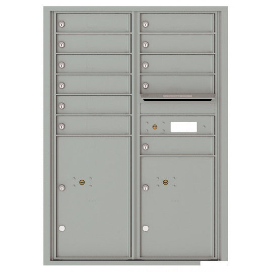 11 Tenant Doors with 2 Parcel Lockers and Outgoing Mail Compartment - 4C Wall Mount 12 - High Mailboxes - 4C12D - 11 - Select Commercial Mailboxes