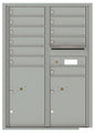 11 Tenant Doors with 2 Parcel Lockers and Outgoing Mail Compartment - 4C Wall Mount 12-High Mailboxes - 4C12D-11