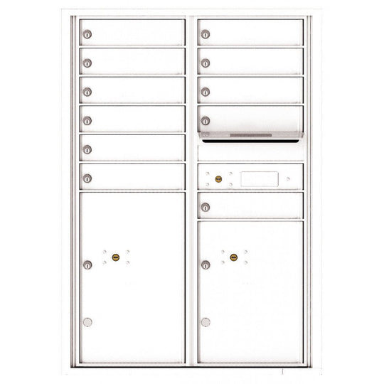 11 Tenant Doors with 2 Parcel Lockers and Outgoing Mail Compartment - 4C Wall Mount 12 - High Mailboxes - 4C12D - 11 - Select Commercial Mailboxes