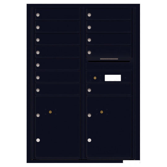 12 Tenant Doors with 2 Parcel Lockers and Outgoing Mail Compartment - 4C Wall Mount 12 - High Mailboxes - 4C12D - 12 - Select Commercial Mailboxes