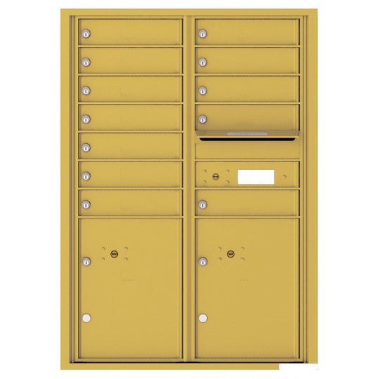 12 Tenant Doors with 2 Parcel Lockers and Outgoing Mail Compartment - 4C Wall Mount 12 - High Mailboxes - 4C12D - 12 - Select Commercial Mailboxes