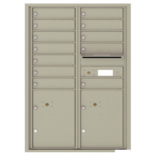 12 Tenant Doors with 2 Parcel Lockers and Outgoing Mail Compartment - 4C Wall Mount 12 - High Mailboxes - 4C12D - 12 - Select Commercial Mailboxes