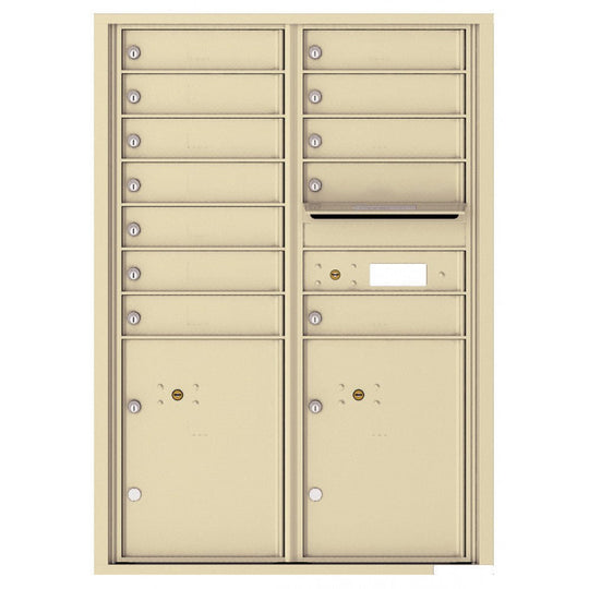 12 Tenant Doors with 2 Parcel Lockers and Outgoing Mail Compartment - 4C Wall Mount 12 - High Mailboxes - 4C12D - 12 - Select Commercial Mailboxes