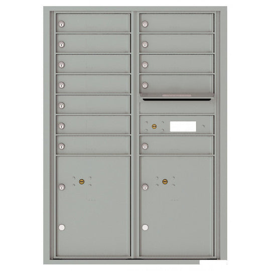 12 Tenant Doors with 2 Parcel Lockers and Outgoing Mail Compartment - 4C Wall Mount 12 - High Mailboxes - 4C12D - 12 - Select Commercial Mailboxes