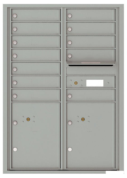 12 Tenant Doors with 2 Parcel Lockers and Outgoing Mail Compartment - 4C Wall Mount 12 - High Mailboxes - 4C12D - 12 - Select Commercial Mailboxes