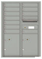 12 Tenant Doors with 2 Parcel Lockers and Outgoing Mail Compartment - 4C Wall Mount 12-High Mailboxes - 4C12D-12