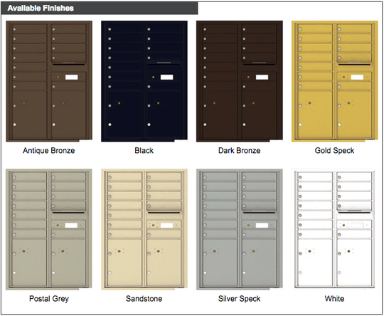 12 Tenant Doors with 2 Parcel Lockers and Outgoing Mail Compartment - 4C Wall Mount 12 - High Mailboxes - 4C12D - 12 - Select Commercial Mailboxes