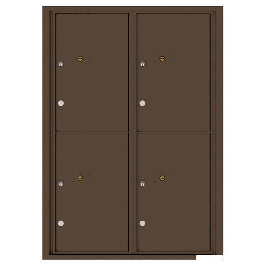 4 Parcel Doors Unit - 4C Wall Mount 12 - High - 4C12D - 4P - Select Commercial Mailboxes