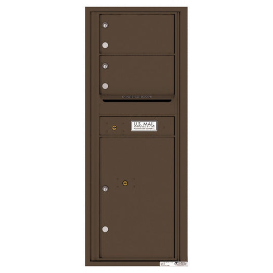 2 Oversized Tenant Doors with 1 Parcel Locker and Outgoing Mail Compartment - 4C Wall Mount 12 - High Mailboxes - 4C12S - 02 - Select Commercial Mailboxes