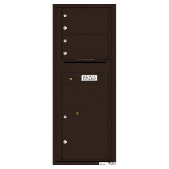 2 Oversized Tenant Doors with 1 Parcel Locker and Outgoing Mail Compartment - 4C Wall Mount 12 - High Mailboxes - 4C12S - 02 - Select Commercial Mailboxes