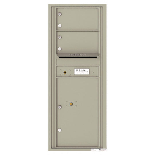 2 Oversized Tenant Doors with 1 Parcel Locker and Outgoing Mail Compartment - 4C Wall Mount 12 - High Mailboxes - 4C12S - 02 - Select Commercial Mailboxes