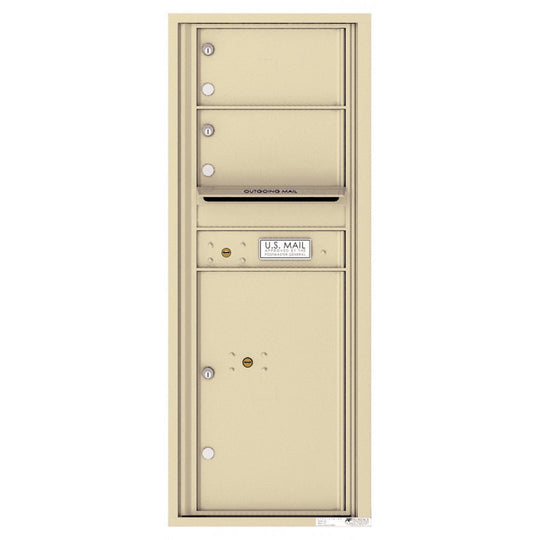2 Oversized Tenant Doors with 1 Parcel Locker and Outgoing Mail Compartment - 4C Wall Mount 12 - High Mailboxes - 4C12S - 02 - Select Commercial Mailboxes