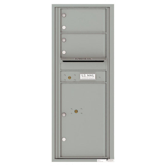 2 Oversized Tenant Doors with 1 Parcel Locker and Outgoing Mail Compartment - 4C Wall Mount 12 - High Mailboxes - 4C12S - 02 - Select Commercial Mailboxes