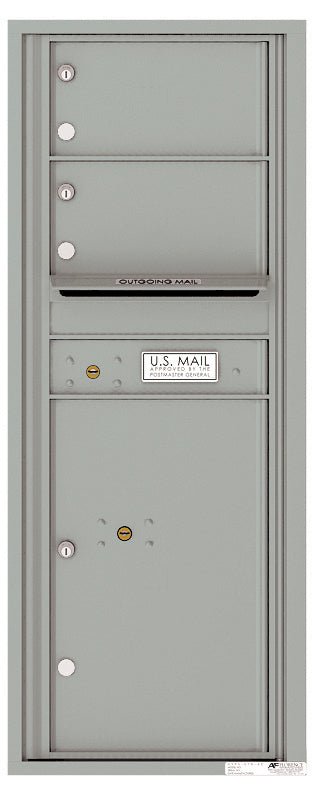 2 Oversized Tenant Doors with 1 Parcel Locker and Outgoing Mail Compartment - 4C Wall Mount 12 - High Mailboxes - 4C12S - 02 - Select Commercial Mailboxes