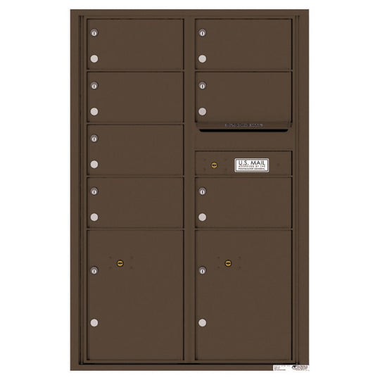 7 Oversized Tenant Doors with 2 Parcel Lockers and Outgoing Mail Compartment - 4C Wall Mount 13 - High Mailboxes - 4C13D - 07 - Select Commercial Mailboxes