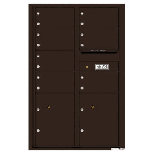 7 Oversized Tenant Doors with 2 Parcel Lockers and Outgoing Mail Compartment - 4C Wall Mount 13 - High Mailboxes - 4C13D - 07 - Select Commercial Mailboxes