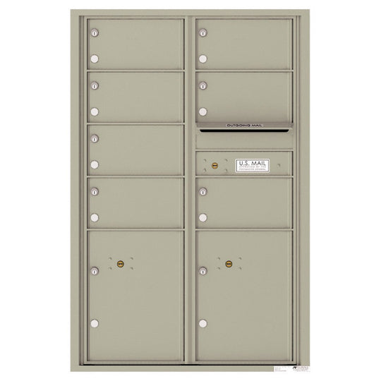 7 Oversized Tenant Doors with 2 Parcel Lockers and Outgoing Mail Compartment - 4C Wall Mount 13 - High Mailboxes - 4C13D - 07 - Select Commercial Mailboxes