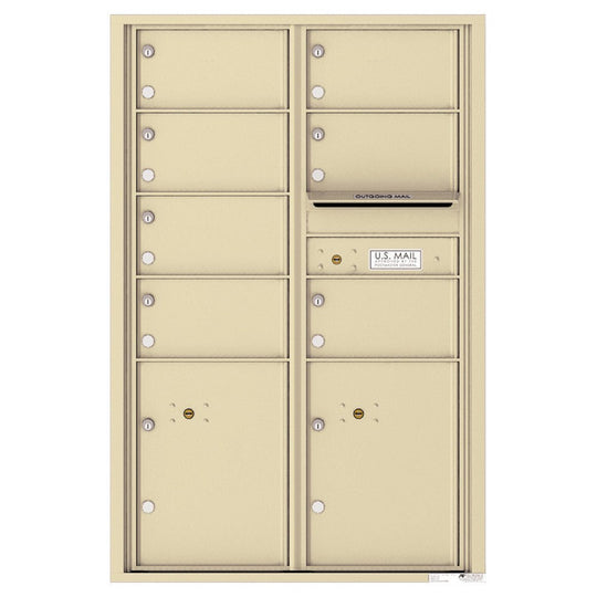 7 Oversized Tenant Doors with 2 Parcel Lockers and Outgoing Mail Compartment - 4C Wall Mount 13 - High Mailboxes - 4C13D - 07 - Select Commercial Mailboxes