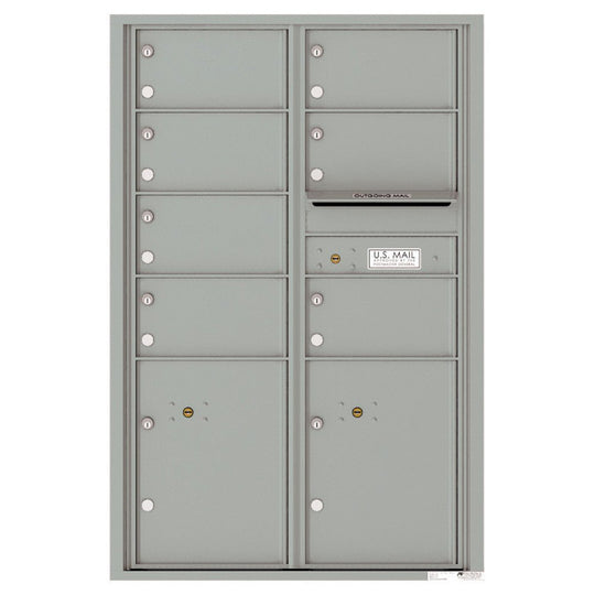 7 Oversized Tenant Doors with 2 Parcel Lockers and Outgoing Mail Compartment - 4C Wall Mount 13 - High Mailboxes - 4C13D - 07 - Select Commercial Mailboxes