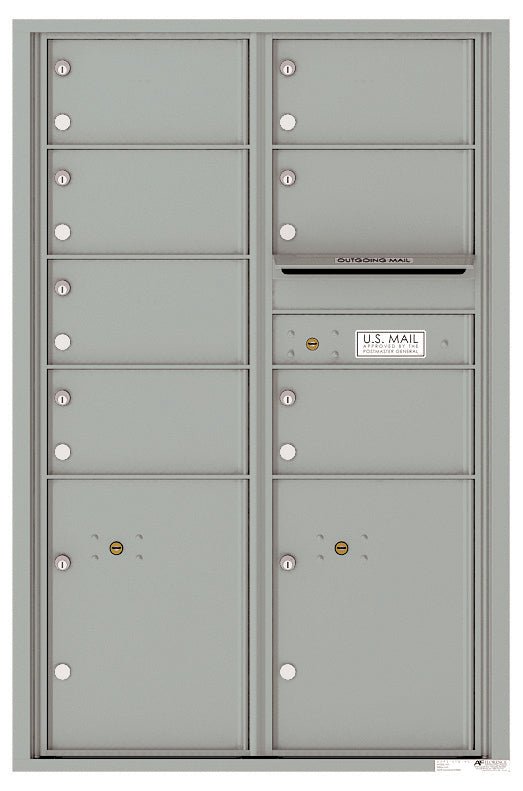 7 Oversized Tenant Doors with 2 Parcel Lockers and Outgoing Mail Compartment - 4C Wall Mount 13 - High Mailboxes - 4C13D - 07 - Select Commercial Mailboxes