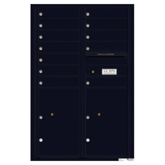12 Tenant Doors with 2 Parcel Lockers and Outgoing Mail Compartment - 4C Wall Mount 13 - High Mailboxes - 4C13D - 12 - Select Commercial Mailboxes