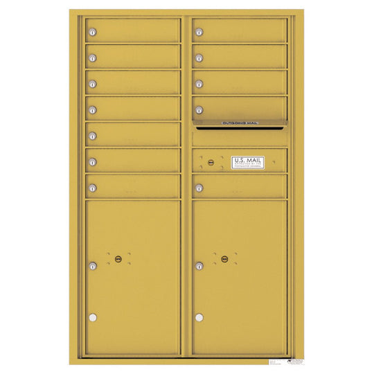 12 Tenant Doors with 2 Parcel Lockers and Outgoing Mail Compartment - 4C Wall Mount 13 - High Mailboxes - 4C13D - 12 - Select Commercial Mailboxes
