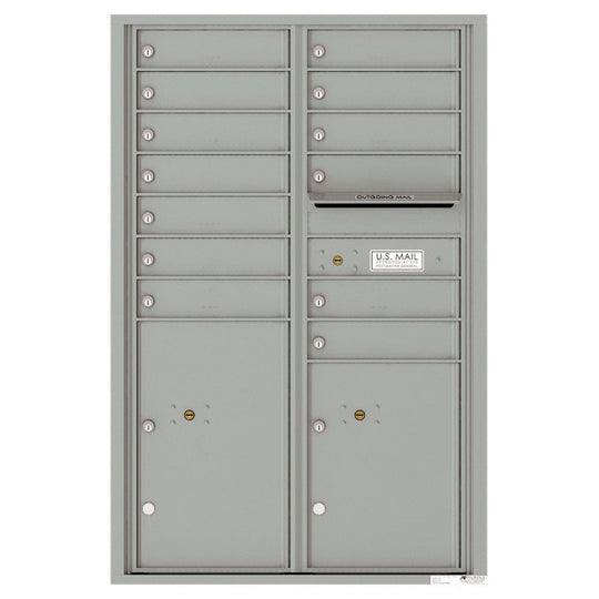 13 Tenant Doors with 2 Parcel Lockers and Outgoing Mail Compartment - 4C Wall Mount 13 - High Mailboxes - 4C13D - 13 - Select Commercial Mailboxes
