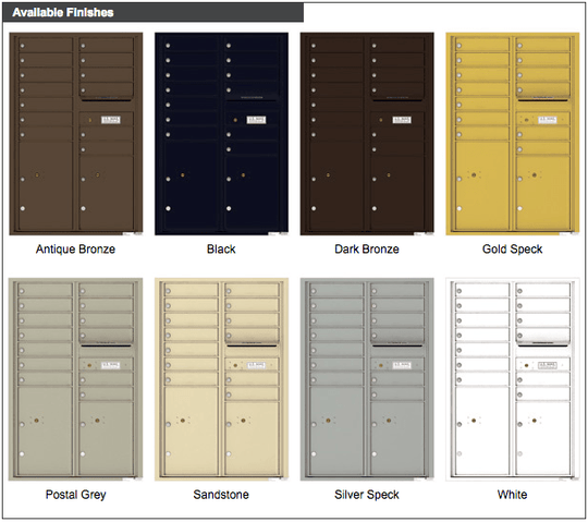 13 Tenant Doors with 2 Parcel Lockers and Outgoing Mail Compartment - 4C Wall Mount 13 - High Mailboxes - 4C13D - 13 - Select Commercial Mailboxes