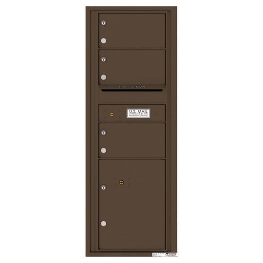3 Oversized Tenant Doors with 1 Parcel Locker and Outgoing Mail Compartment - 4C Wall Mount 13 - High Mailboxes - 4C13S - 03 - Select Commercial Mailboxes