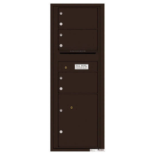 3 Oversized Tenant Doors with 1 Parcel Locker and Outgoing Mail Compartment - 4C Wall Mount 13 - High Mailboxes - 4C13S - 03 - Select Commercial Mailboxes